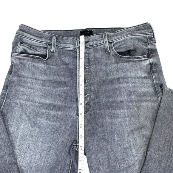 Mother The Pixie Dazzler Ankle Fray Jeans Black Waist 33 - Picture 8 of 12